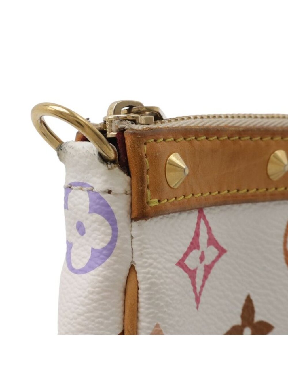 Louis Vuitton Monogram Multicolor Pochette Pouch Handbag Blanc White - Picture 5 of 9